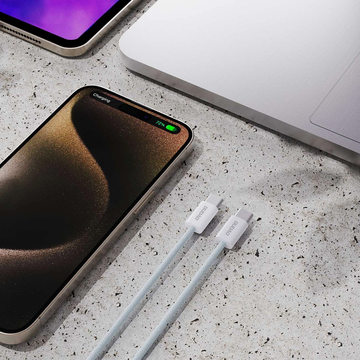 Câble de données et de charge USB-C - USB-C Dudao L6C, 30W, 1m, Bleu