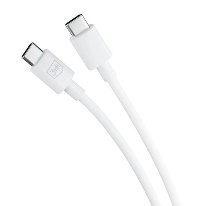 Câble de données et de charge USB-C - USB-C 3MK Hyper, 100W, 1.2m, blanc 