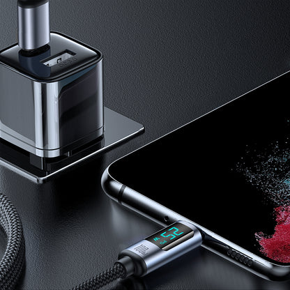 Câble de Données et de Charge USB-C - USB-C Joyroom S-A16 Prism Display, 100W, 1.2m, Noir