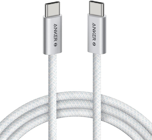 Câble de Données et de Charge USB-C - USB-C Anker Zolo, 240W, 1m, Blanc A8060H21