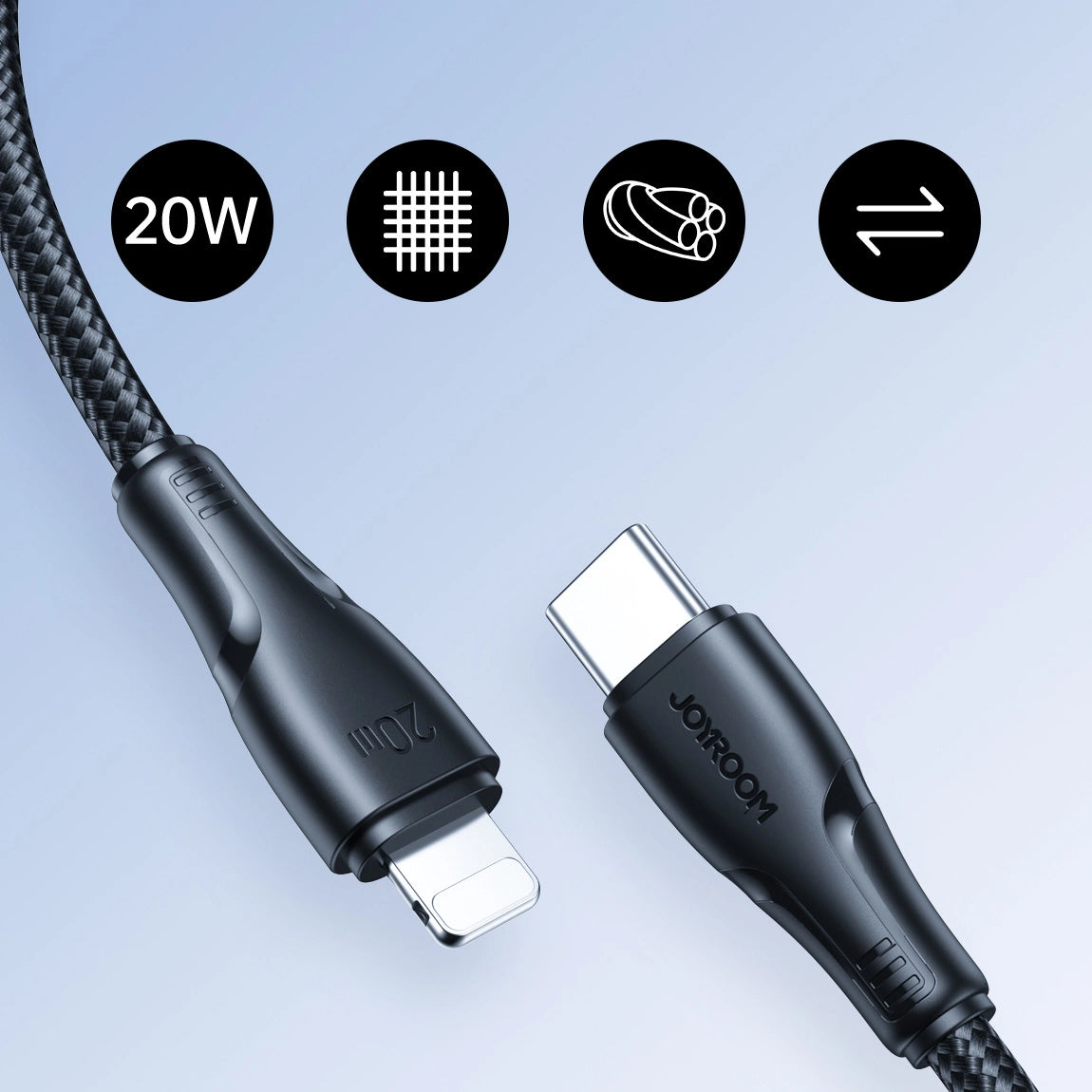 Câble de Données et de Charge USB-C - Lightning Joyroom S-A11, 20W, 1.2m, Noir
