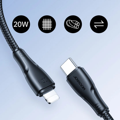 Câble de Données et de Charge USB-C - Lightning Joyroom S-A11, 20W, 1.2m, Noir