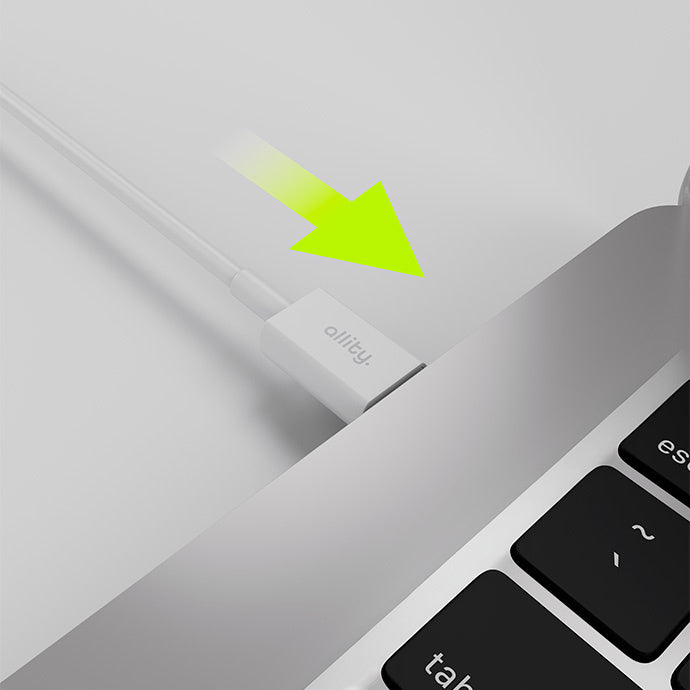 Câble de Données et de Charge USB-C - USB-C Allity. AUC-03, 100W, 1m, Blanc