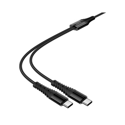 Câble de Chargement USB-C - 2 x USB-C HOCO X123, 10W, 1m, Noir