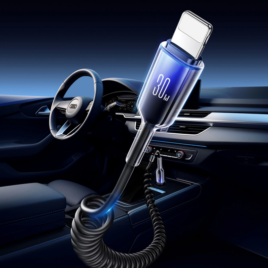 Câble de Données et de Charge USB-C - Lightning Joyroom S-A43 Crystal, 30W, 1.5m, Noir