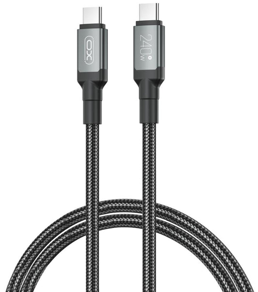 Câble de Données et de Charge USB-C - USB-C XO Design NB-Q264A, 240W, 1m, Noir