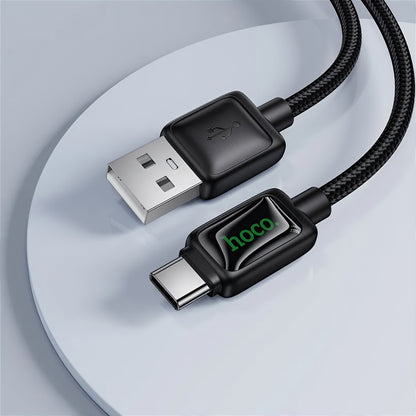 Câble de Données et de Charge USB-A - USB-C HOCO U146, 36W, 1.2m, Noir