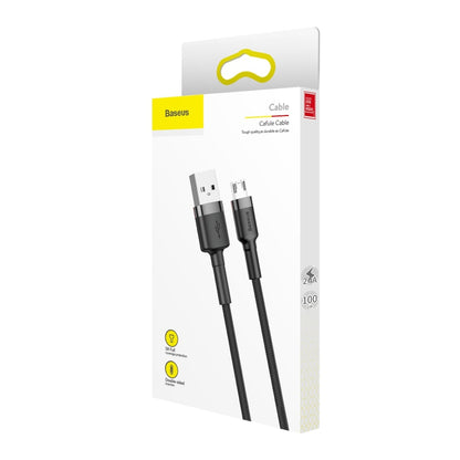 Câble de données et de chargement USB-A - microUSB Baseus Cafule, 18W, 1m, Gris CAMKLF-BG1