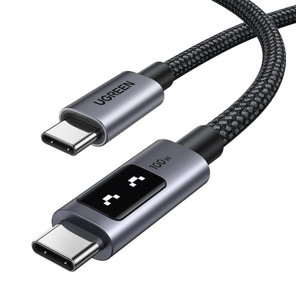 Câble de Données et de Charge USB-C - USB-C UGREEN L509, 100W, 1m, Gris