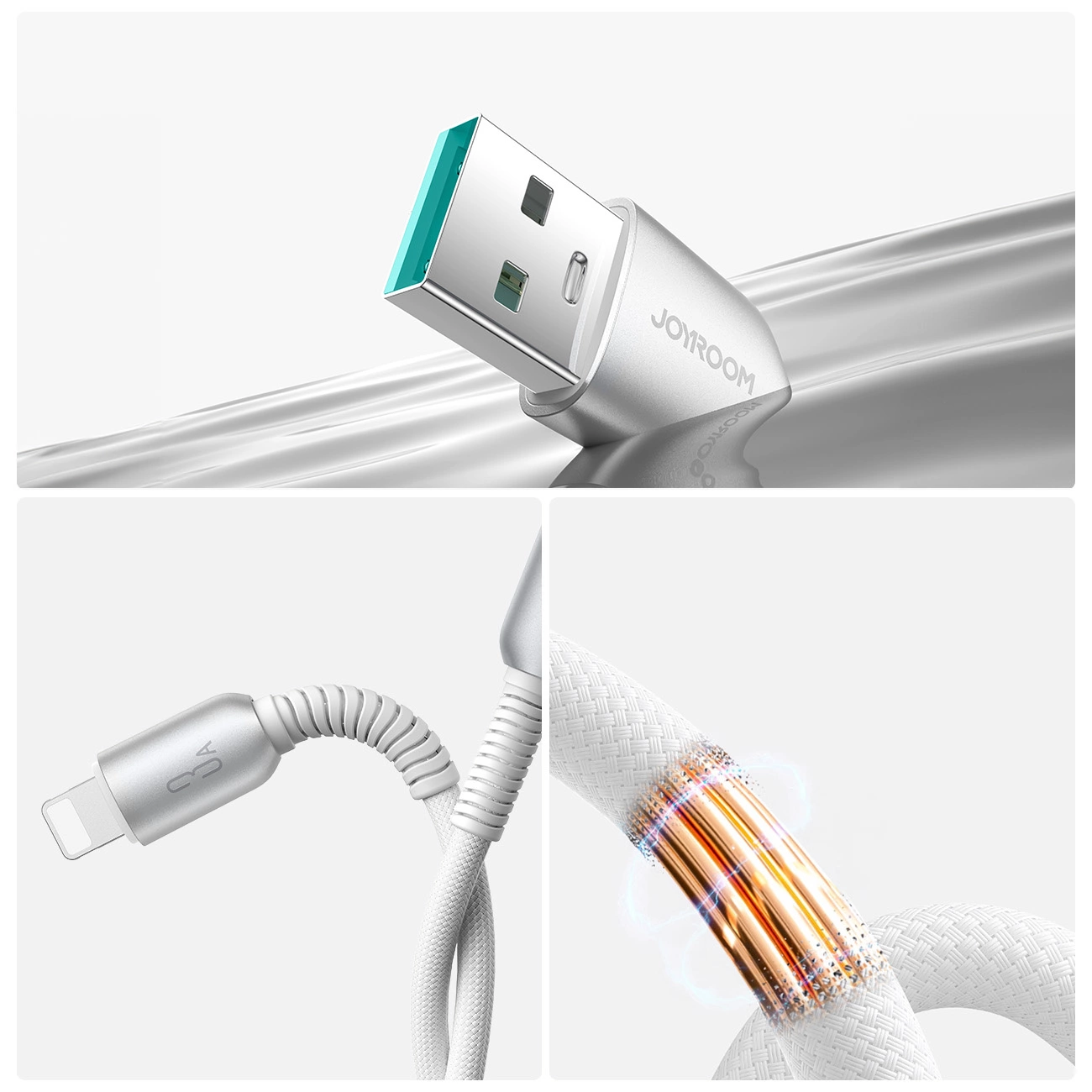 Câble de données et de charge USB-A - Lightning Joyroom S-A51, 18W, 1,2m, Gris