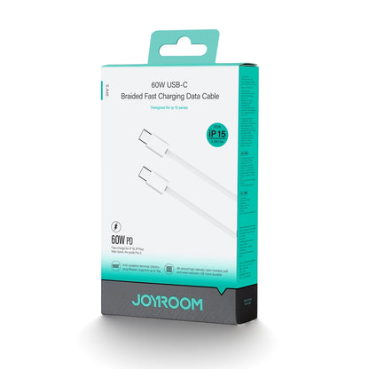 Câble de données et de charge USB-C - USB-C Joyroom S-A45, 60W, 1m, blanc 