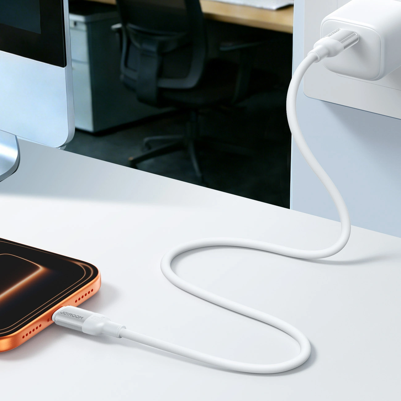 Câble de données et de charge USB-A - USB-C Joyroom S-A62 Lively, 18W, 1,2m, Blanc