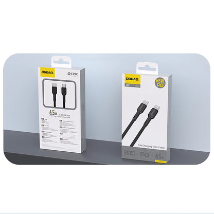 Câble de Données et de Charge USB-C - USB-C Dudao L9C, 65W, 1m, Noir