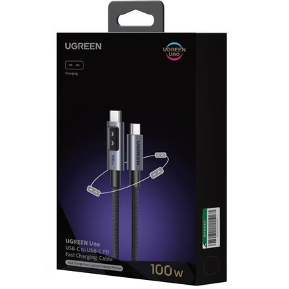 Câble de Données et de Charge USB-C - USB-C UGREEN L509, 100W, 1m, Gris