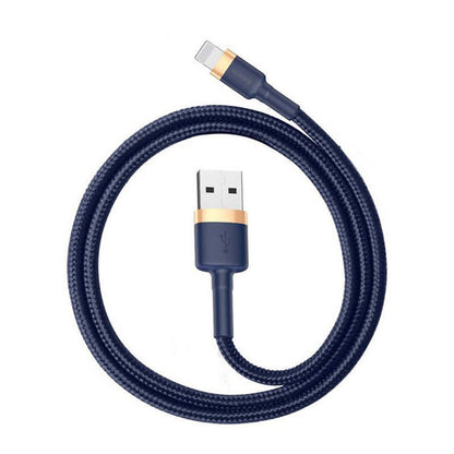 Câble de Données et de Charge USB-A - Lightning Baseus Cafule, 18W, 1m, Bleu Doré CALKLF-BV3
