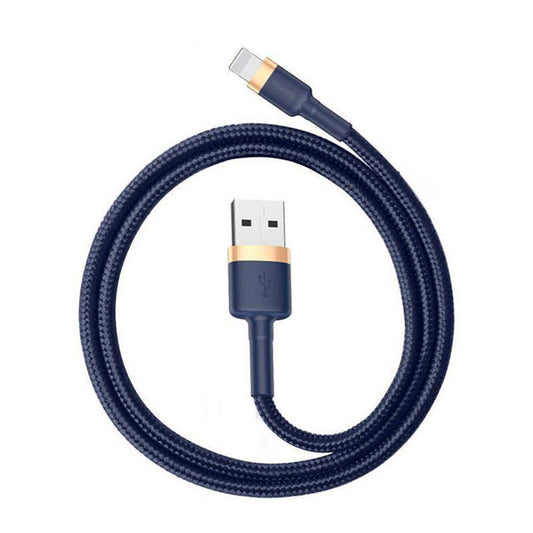 Câble de Données et de Charge USB-A - Lightning Baseus Cafule, 18W, 1m, Bleu Doré CALKLF-BV3
