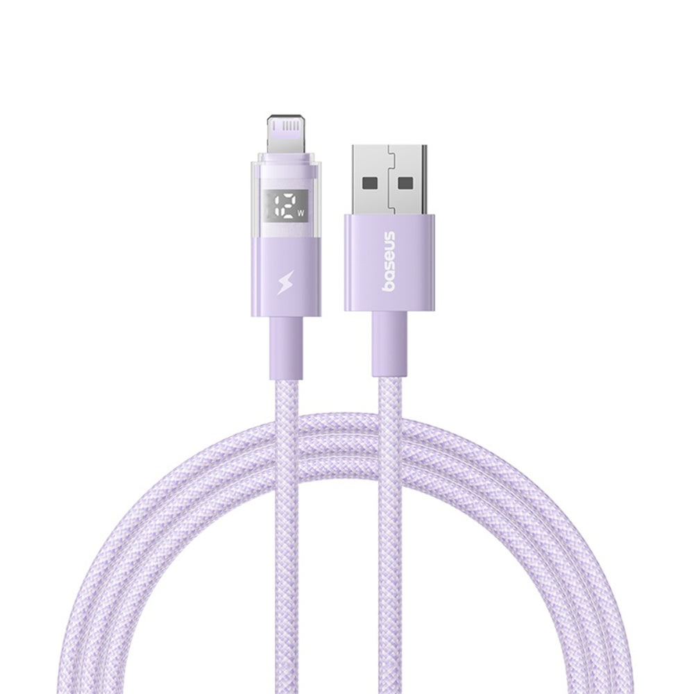 Câble de Données et de Charge USB-A - Lightning Baseus Display 2, 12W, 2m, Mauve P10382700511-01