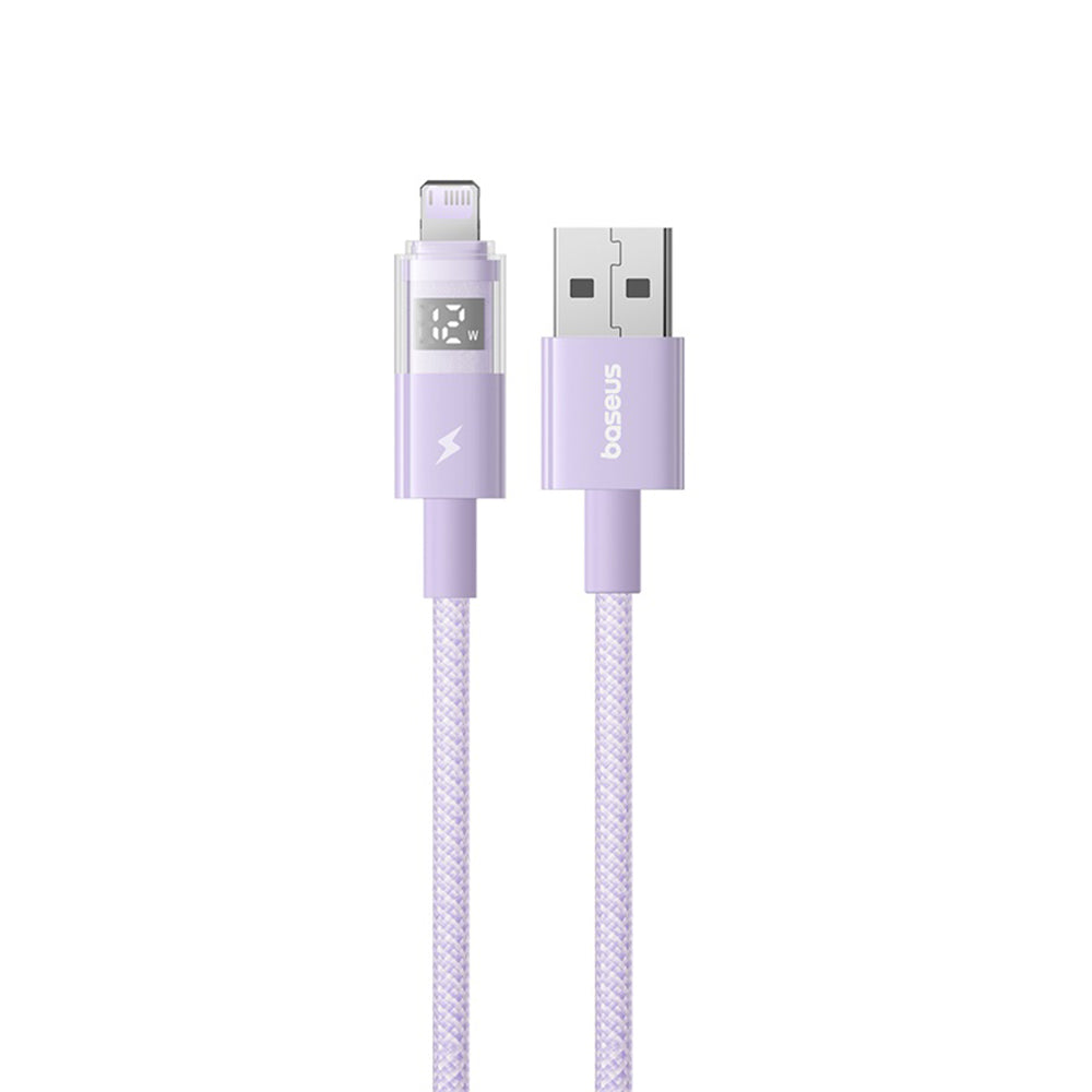 Câble de Données et de Charge USB-A - Lightning Baseus Display 2, 12W, 2m, Mauve P10382700511-01
