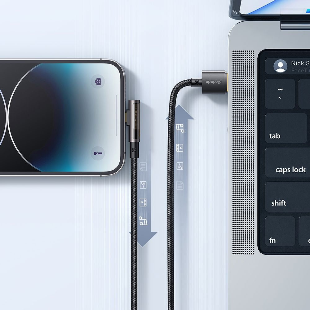 USB-A to Lightning McDodo CA-3510 Angled Data and Charging Cable, 18W, 1.2m, Black