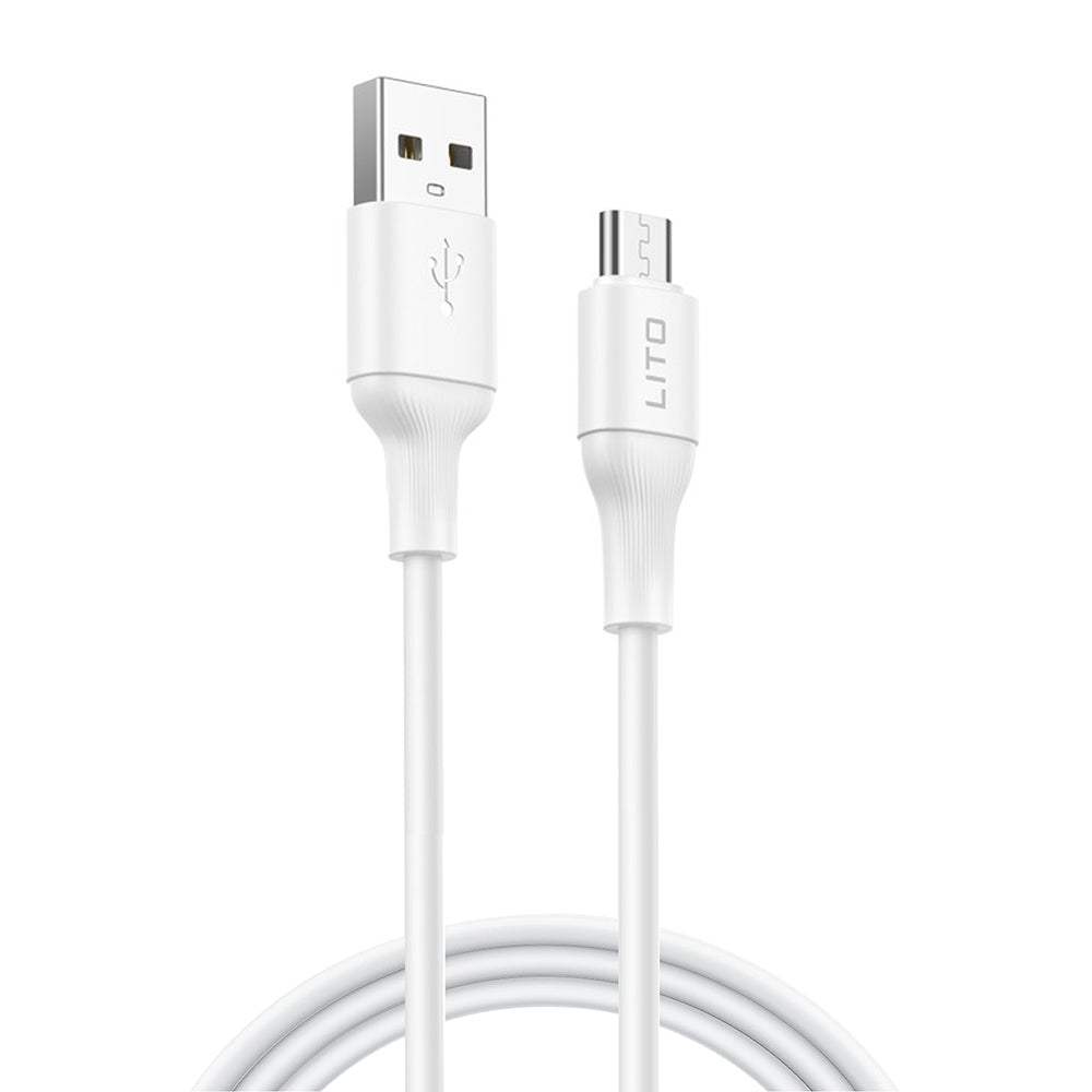 Câble de Données et de Charge USB-A - microUSB Lito LD06V, 18W, 1m, Blanc