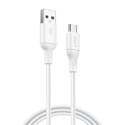 Câble de Données et de Charge USB-A - microUSB Lito LD06V, 18W, 1m, Blanc