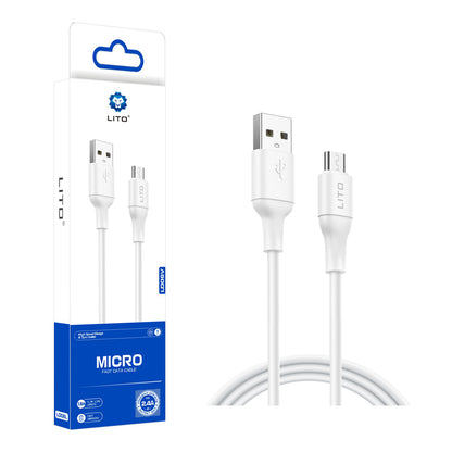 Câble de Données et de Charge USB-A - microUSB Lito LD06V, 18W, 1m, Blanc