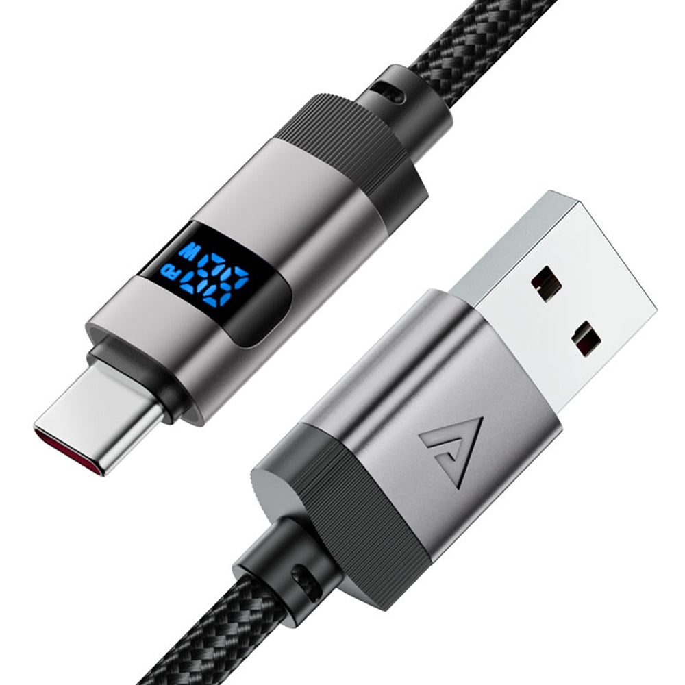 Câble de Données et de Charge USB-A - USB-C Acefast C15-04 Display, 66W, 1.2m, Noir