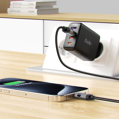 Câble de Données et de Charge USB-A - USB-C Acefast C15-04 Display, 66W, 1.2m, Noir