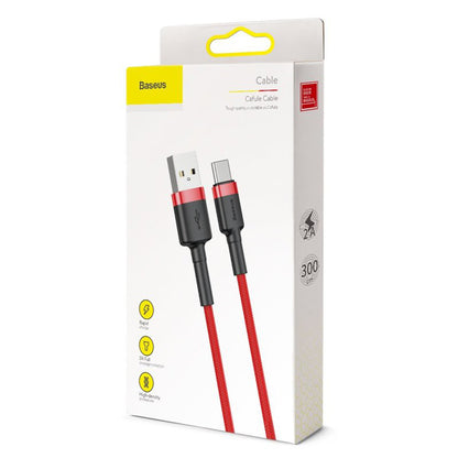 Câble de Données et de Charge USB-A - USB-C Baseus Cafule, 18W, 3m, Rouge CATKLF-U09