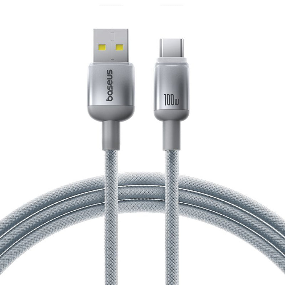 Câble de Données et de Charge USB-A - USB-C Baseus Discolor, 100W, 1m, Argenté E0420803