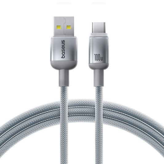 Câble de Données et de Charge USB-A - USB-C Baseus Discolor, 100W, 1m, Argenté E0420803