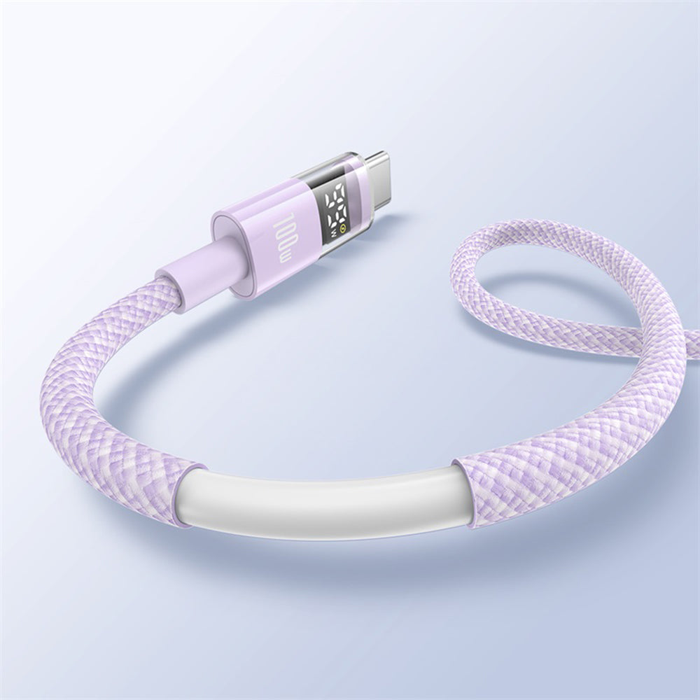 Câble de Données et de Charge USB-A - USB-C Baseus Display 2, 100W, 1m, Mauve P10382701511-00