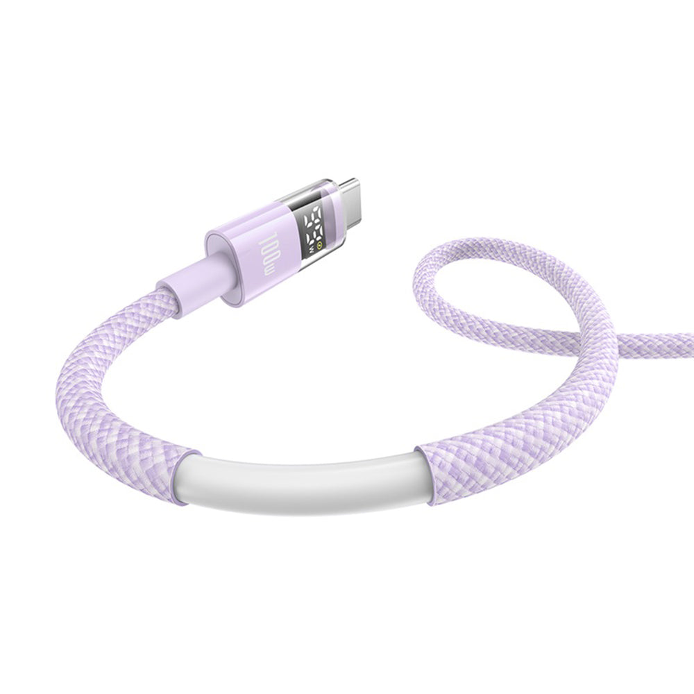 Câble de Données et de Charge USB-A - USB-C Baseus Display 2, 100W, 1m, Mauve P10382701511-00
