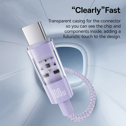 Câble de Données et de Charge USB-A - USB-C Baseus Gem, 100W, 1m, Violet P10373002511-00