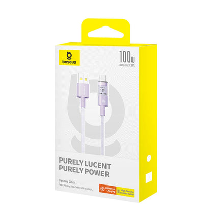 Câble de Données et de Charge USB-A - USB-C Baseus Gem, 100W, 1m, Violet P10373002511-00