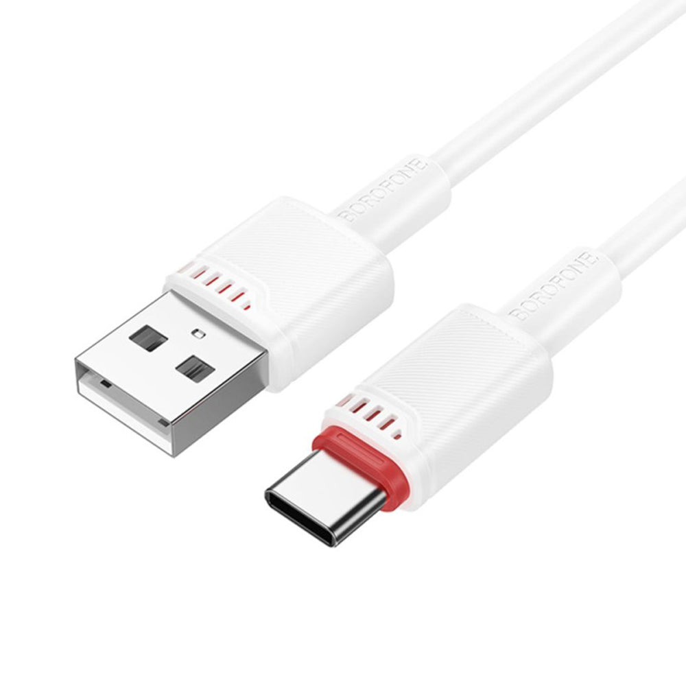 USB-A to USB-C Data and Charging Cable Borofone BX110 Beneficio, 18W, 1m, White