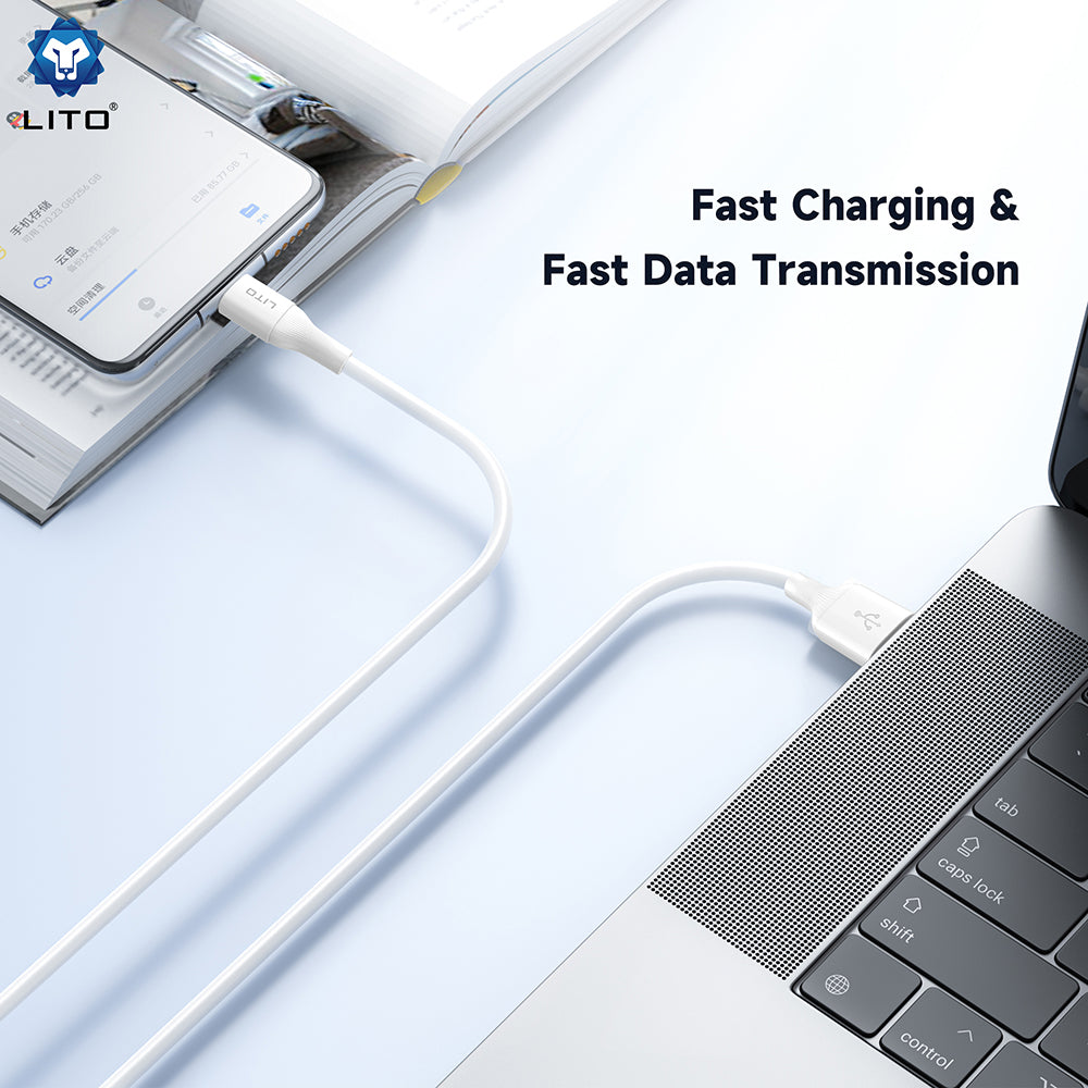 USB-A to USB-C Data and Charging Cable Lito LD06T, 18W, 1m, Black