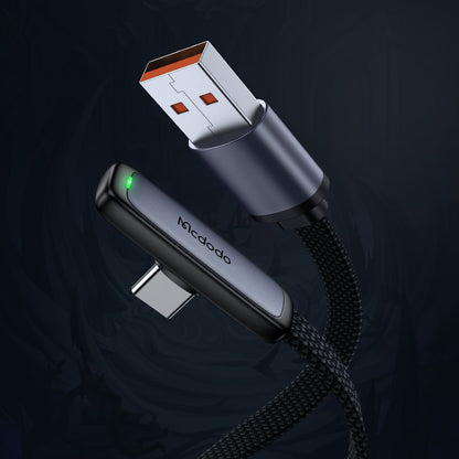 Câble de Données et de Charge USB-A - USB-C McDodo CA-3340 Angled, 100W, 1.2m, Noir