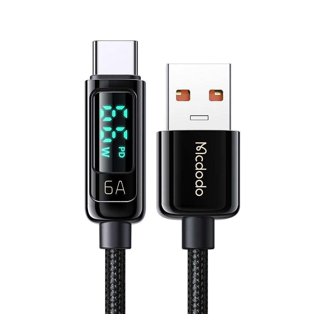 Câble de Données et de Charge USB-A - USB-C McDodo CA-8690 Display, 66W, 1.2m, Noir