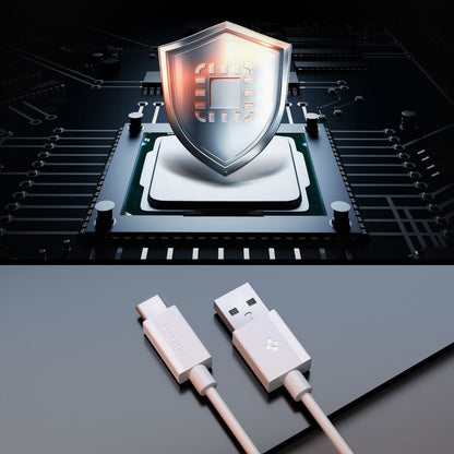 Câble de Données et de Charge USB-A - USB-C Spigen Essential, 60W, 1m, Blanc