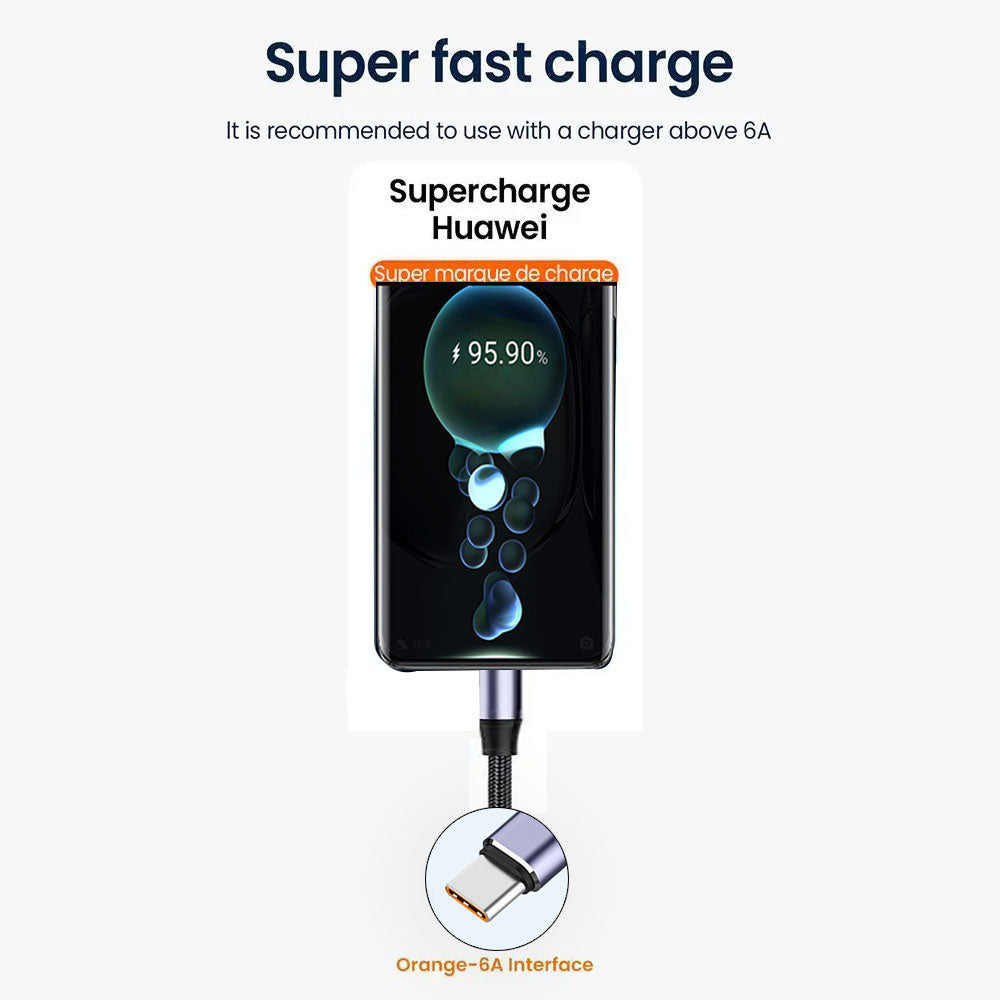 Câble de Données et de Charge USB-A - USB-C Techsuit PCB018, 100W, 1m, Noir