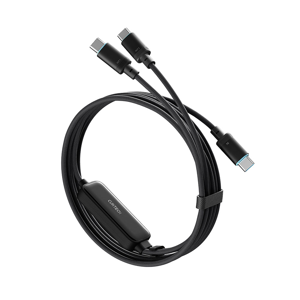 Câble de données et de charge USB-C - 2 x USB-C Cuktech C2C615, 140W, 1,5m, Noir CKC2C615GLBK