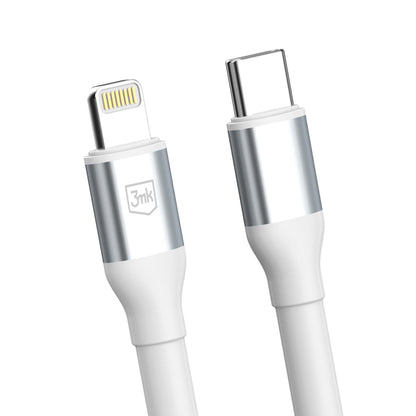 Câble de données et de charge USB-C - Lightning 3MK Hyper N, 27W, 1m, Blanc