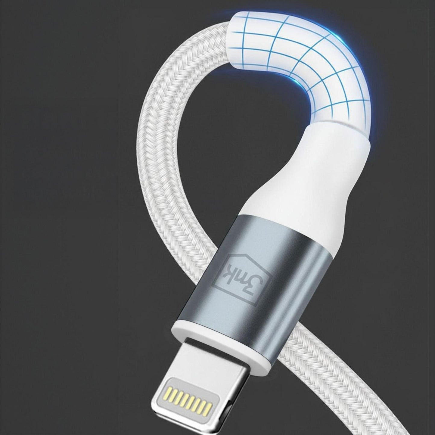 Câble de données et de charge USB-C - Lightning 3MK Hyper N, 27W, 1m, Blanc