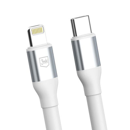 Câble de données et de charge USB-C - Lightning 3MK Hyper N, 27W, 2m, Blanc