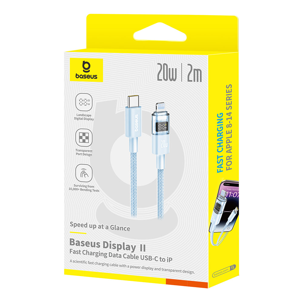 Câble de Données et de Charge USB-C - Lightning Baseus Display 2, 20W, 2m, Bleu P10382703311-01