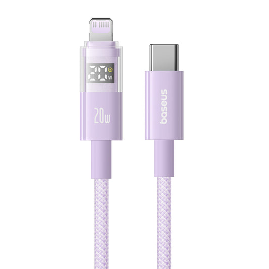 Câble de Données et de Charge USB-C - Lightning Baseus Display 2, 20W, 2m, Mauve P10382703511-01