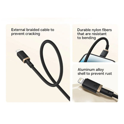 Câble de Données et de Charge USB-C - Lightning Baseus Dura Series, 20W, 2m, Rouge Noir E0420802