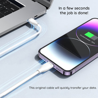 Câble de Données et de Charge USB-C - Lightning Lito LD03, 27W, 1m, Blanc