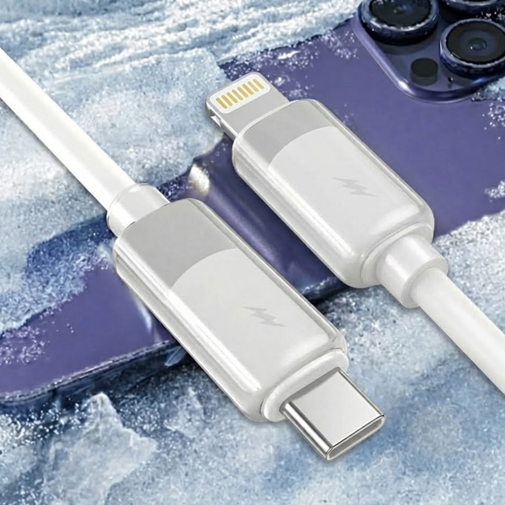 Câble de Données et de Charge USB-C - Lightning Lito LD07, 27W, 1m, Blanc